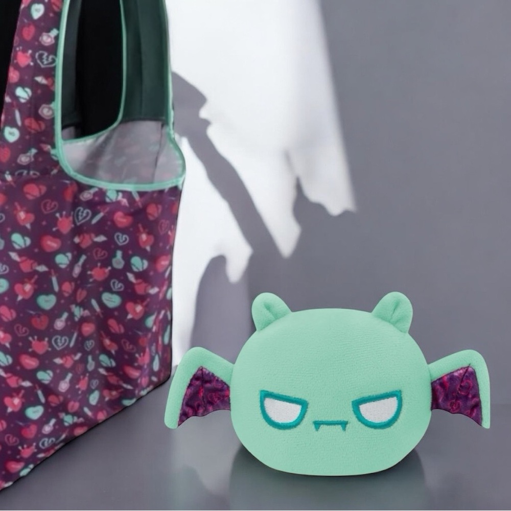 Teeturtle Love is Batty Plush Reusable Tote - Picture 3 of 15